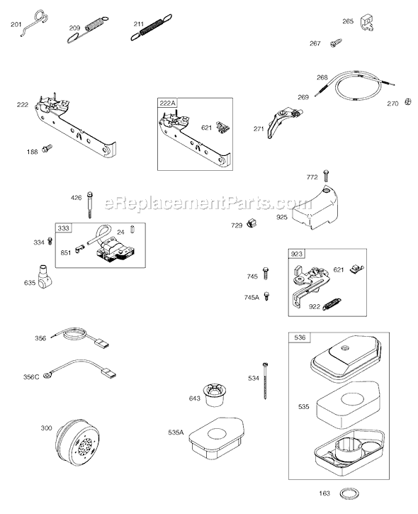 Page D Diagram and Parts List for 9G900SERIES  Briggs and Stratton Engine